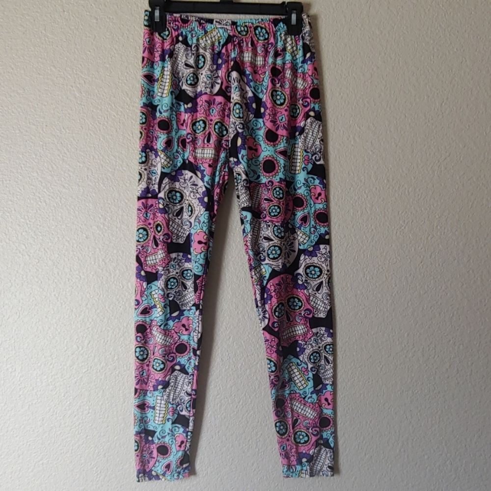 Day of the Dead sugar skull leggings